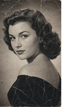 Black-and-white vintage portrait of a woman before colorization